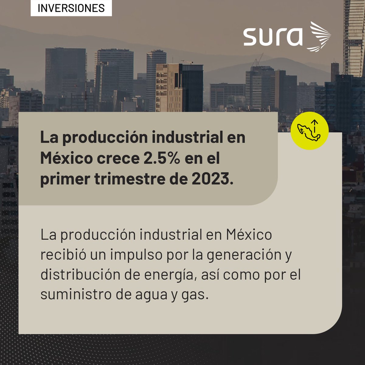InversionSURAMX's tweet photo. Antes de conocer los resultados del segundo trimestre, te recordamos algunas cifras importantes que tuvo el país en los primeros meses del 2023. https://t.co/CL08uDgUMT