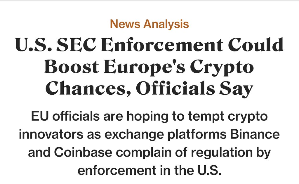 kandacrypto_'s tweet photo. U.S. SEC Enforcement Could Boost Europe's Crypto Chances.
#vxv #GalaxyF54 #relistXRP #RevolutionaryCamera #MATIC $BNB #DhruvaNatchathiram #AnkitGupta $GENSLR #INDSAUS
#WTC2023Final #WTCFinal https://t.co/0TxzXKgYk5