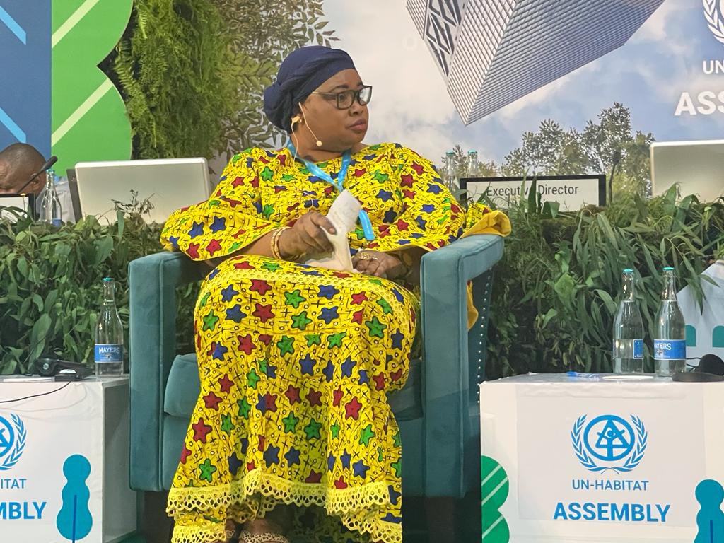 LoweMayor's tweet image. I participated at the High Level Interactive Strategic Dialogue on the Special Theme of the 2nd session of the #UNHabitatAssembly. I described the ways in which #Banjul employs to ensure Gender mainstreaming is integrated into local governance and implementation of #SDGgoals.