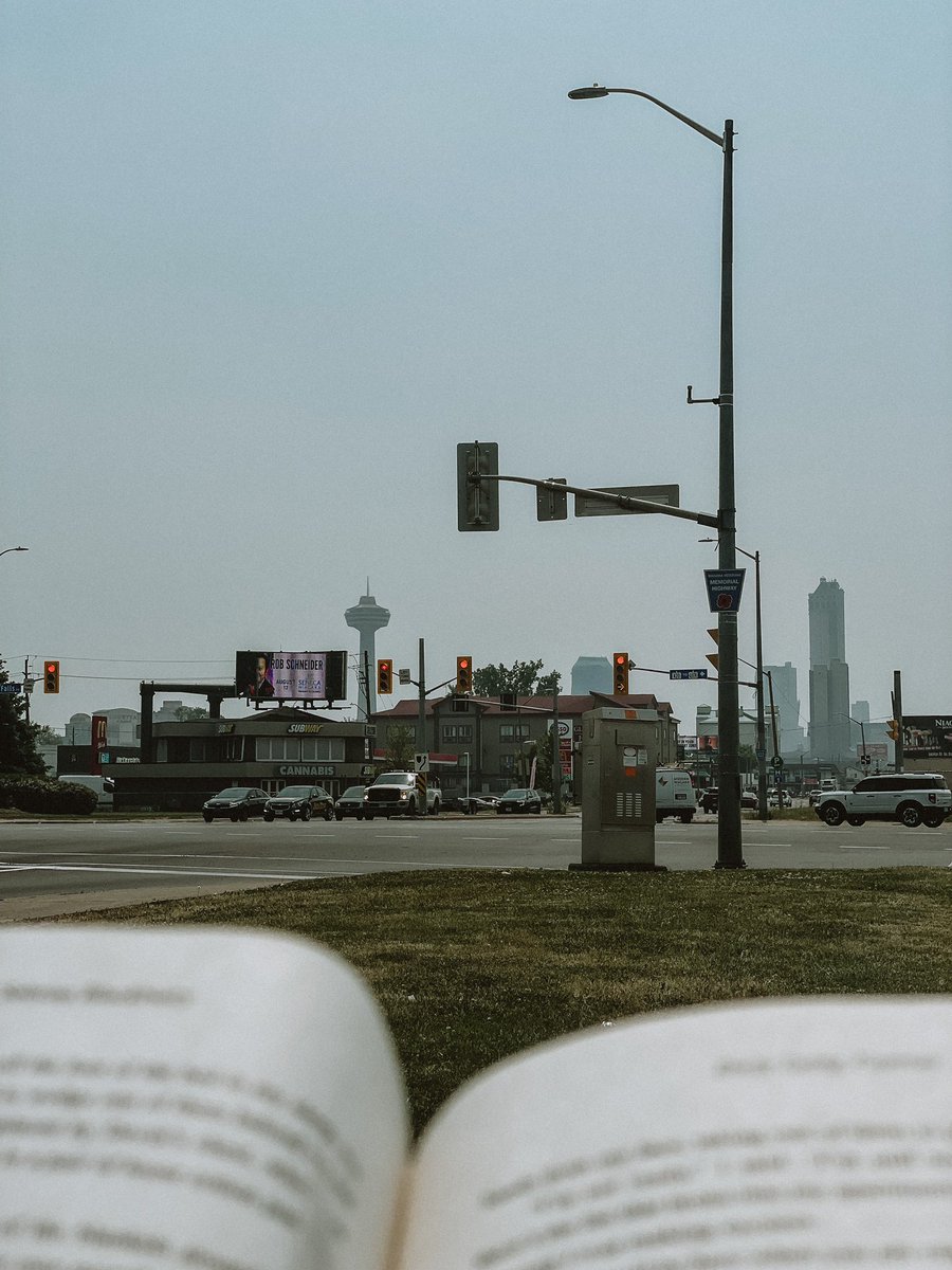 CharityElle's tweet photo. Niagara Falls is hazy from the fires. It was the first thing I noticed when I got off the bus. Normally the skyline is much clearer https://t.co/mBqM7bU8k7