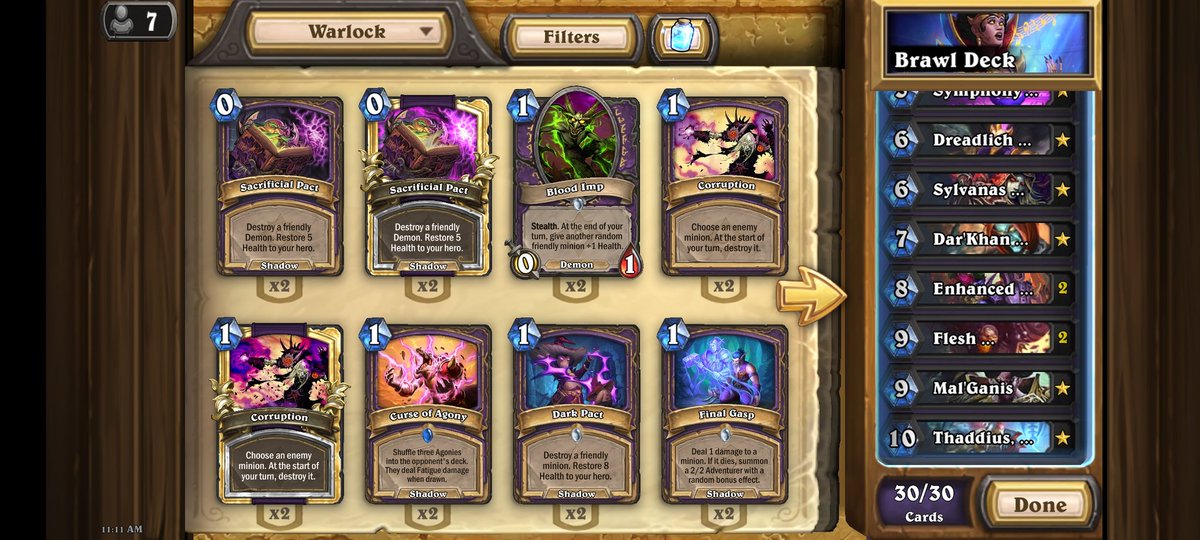 #Hearthstone #TavernBrawl

First try with my big warlock literally steamrolled the fight without any resistance.