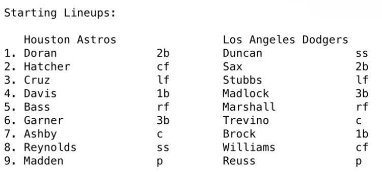 6-7-86: The #Astros will start Mike Madden(1-2)in game 3 of this 4 game series against the #Dodgers in LA. Former #HoustonAstro (72-73)Jerry Reuss(2-5)gets the start for #LA. Reuss debuted in 1969 for the #STLCards. He was an #AllStar in 75 for the #Pirates and 80 for the Dodgers