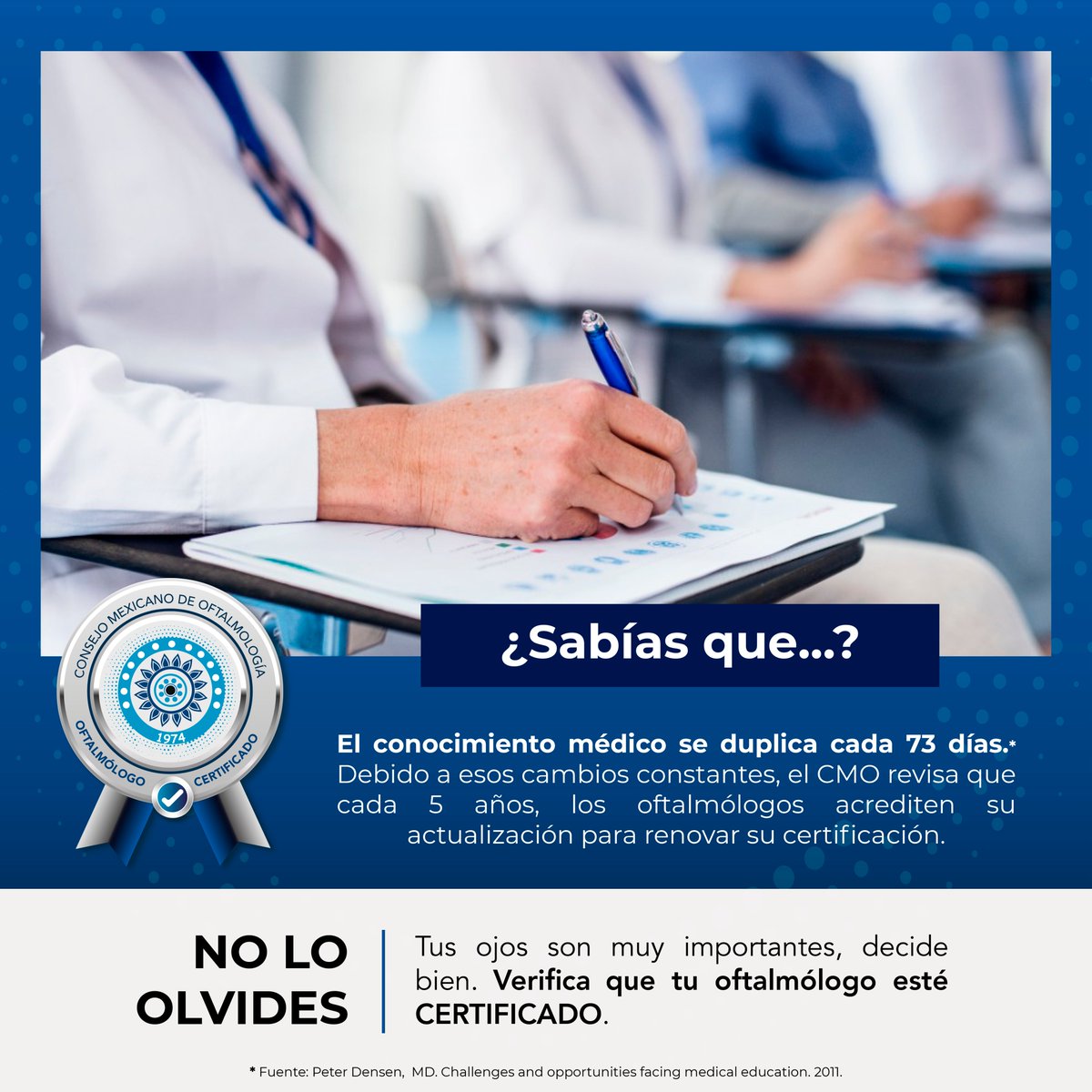 Tus #ojos son muy importantes. Verifica que tu oftalmólogo esté certificado en el sitio oficial del Consejo Mexicano de Oftalmología, A.C.👇
cmoftalmologia.org/listado-de-med…