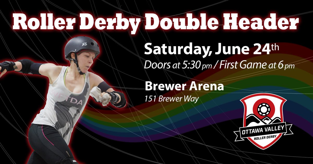 Are you ready for some more ROLLER DERBY #Ottawa? A double header of full-contact games coming to you on Saturday, June 24th at Brewer Arena! Details on our website: ottawavalleyrollerderby.com/2023/06/05/rol…