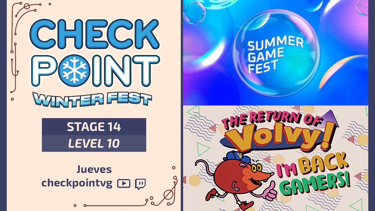 Podcheckpoint's tweet photo. Este jueves se viene el plato fuerte de la #CheckpointWinterFest.
Estate atentno a nuestros canales de youtube y twitch, que salen vivos desde Los Angeles, cobertura de TODAS las conferencias y el clasico degloce al final.
Este jueves es de Checkpoint! https://t.co/6CMdYsXfg0