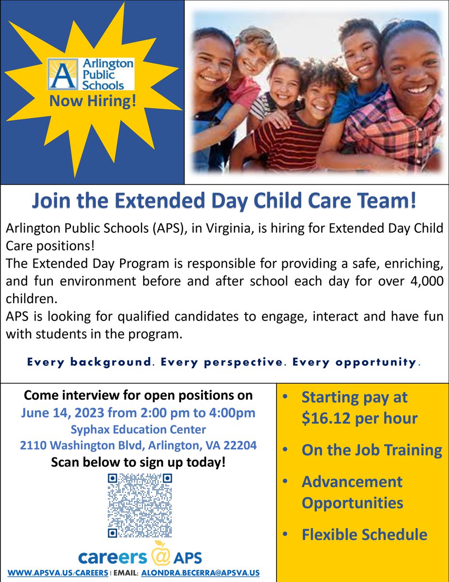 Come join our team! We are looking for Extended Day Child Care Team members! Come join us for our job fair on the 14th! <a target='_blank' href='https://t.co/5ioLVreGV4'>https://t.co/5ioLVreGV4</a> <a target='_blank' href='https://t.co/wiqscP2uvO'>https://t.co/wiqscP2uvO</a>