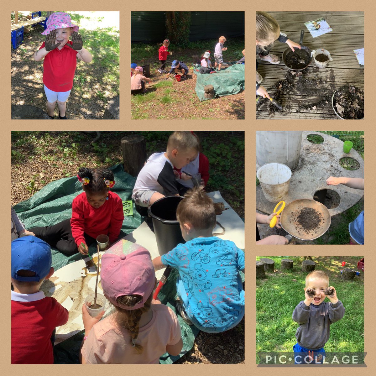 Mudkin, mudkin, mud mud Mudkin @branchoutlearn @_OLW_ @OlwTorfaen We made little Mudkins, made meals for the Mudkins and mixed paint into mud to see what would happen. We got lovely and muddy!