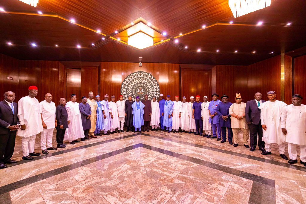DapoAbiodunCON's tweet photo. My colleagues and I had a meeting with our dear President, @officialABAT - GCFR, under the Nigeria Governors Forum, NGF in Abuja. 

Being the very first of such meetings with the newly sworn in President, we discussed issues of national interest and importance that are crucial to our development as a nation, especially as it affects us at the sub-national level.