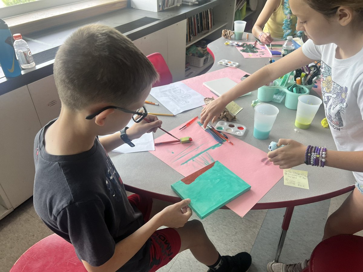 TeamMcArmstrong's tweet photo. Obsessed with these book cover canvas paintings that will allow these fifth graders to leave their mark on our classroom forever! 📚🎨✨ https://t.co/JcgfSZdPkj