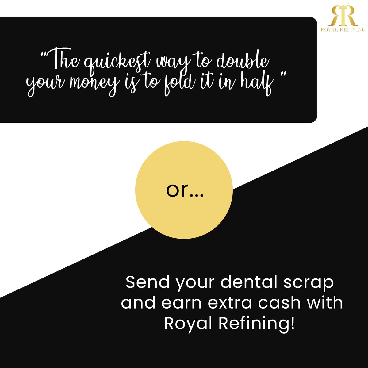 RRefining's tweet image. We surely know a better way to double it! 😉

Call us today for mor information!
833-766-1400

•
•
•
#Dental #CashforGold #Dentist #DentalArt #Dentistry #DentalLab #Dentalife #DentalClinic