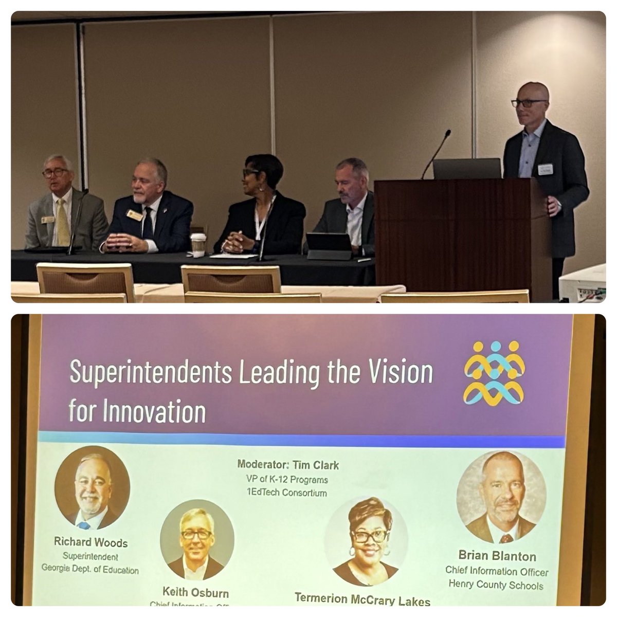 mradcliff's tweet image. What an incredible panel of Georgia Leaders sharing our K-12 journey and future-focused vision for equitable innovation. #LearningImpact23 #Built4Bibb #1EdTech