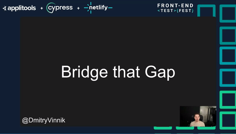 Applitools's tweet image. The key to scaling your testing strategy is to bridge the gap between engineers, testers and stakeholders - @DmitryVinnik (Meta) 

#FETF2023 #teststrategy