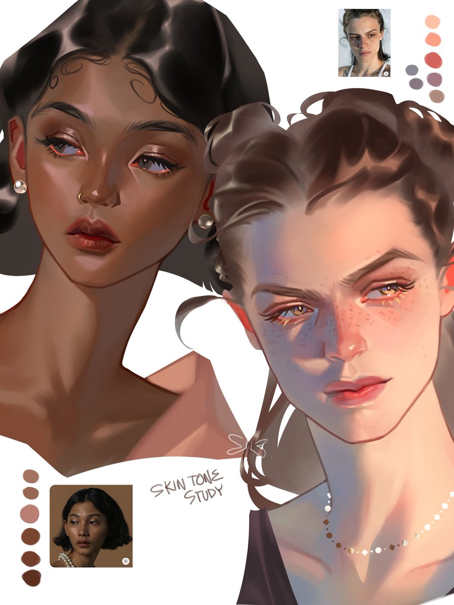 elleee_jan's tweet image. skin tone study 🤎🩷