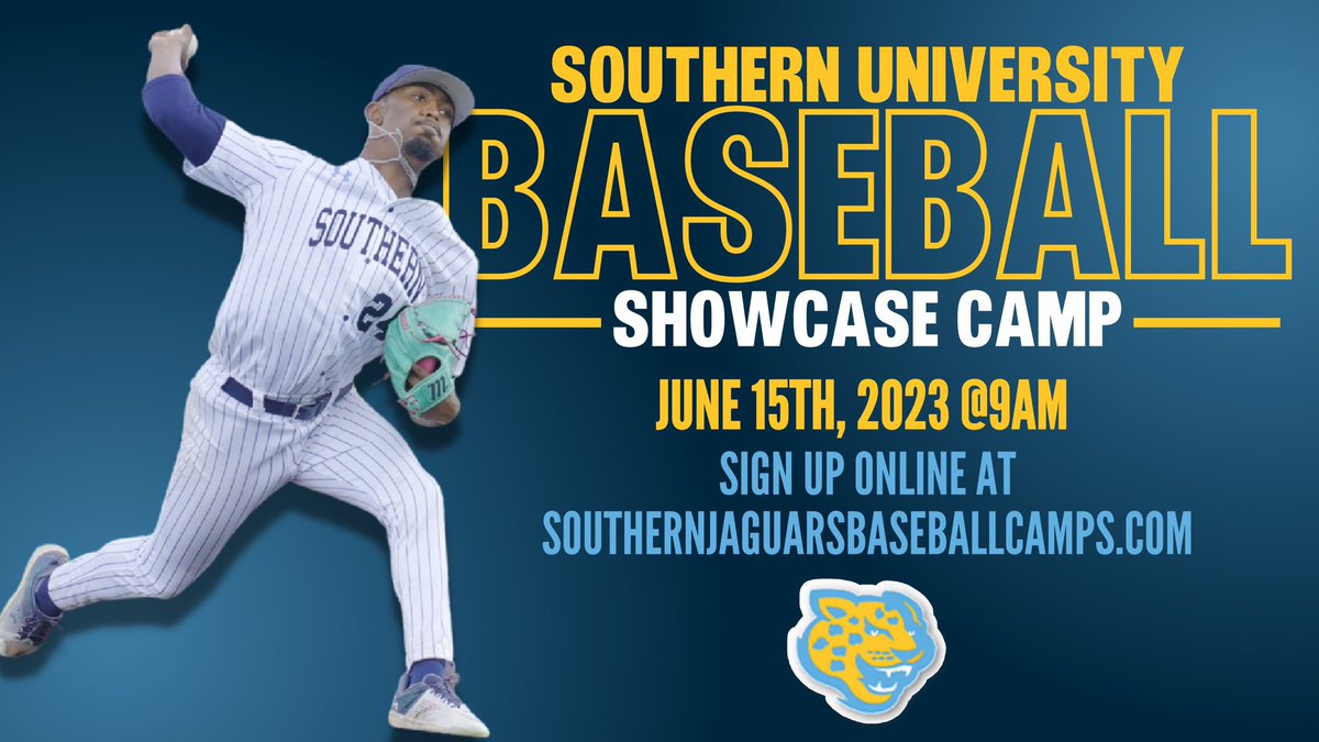 8 days until our first showcase camp of the summer 🐆⚾️

Registration is open, don’t miss out on a chance to compete at Lee - Hines Stadium 

🔗: southernjaguarsbaseballcamps.com