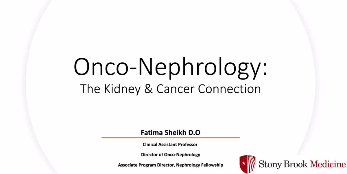 Thank you Dr. Fatima Sheikh @SBNephrology @StonyBrookMed for your excellent #onconephrology talk at today’s @sbudeptofmed grand rounds! #NephTwitter #MedTwitter