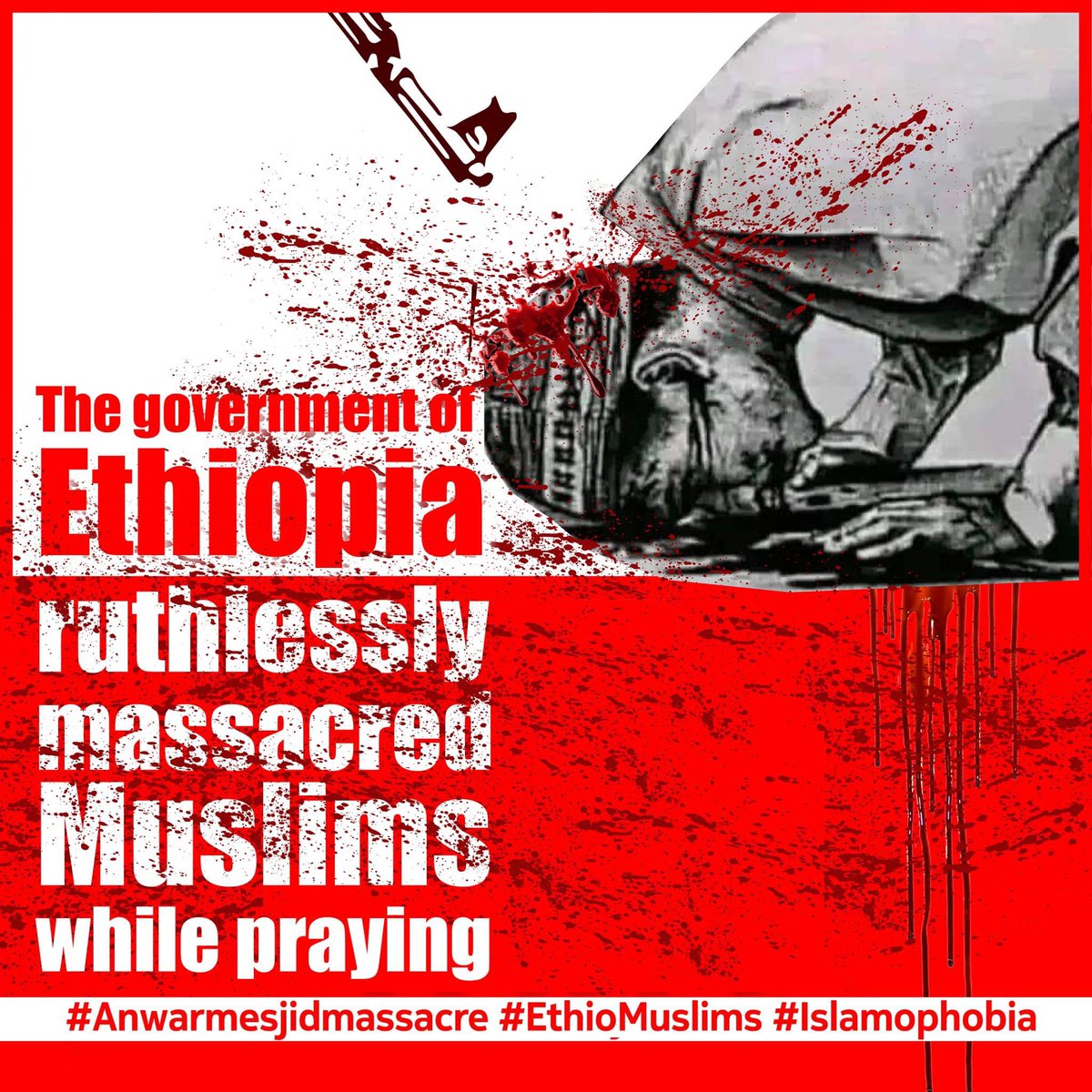 The government of Ethiopia ruthlessly massacred muslims while they are praying‼️💔

#JusticeForEthiopianMuslims 
#EthiopianMuslimsUnderAttack
<a href="/UNHumanRights/">UN Human Rights</a> 
<a href="/AljazeeraDoc/">الجزيرة الوثائقية</a> 
<a href="/BBCWorld/">BBC News (World)</a>