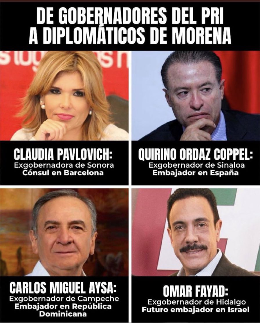 Y AHORA SE LES SUMARA ALFREDO DEL. MAZO. A OTRA EMBAJADA. PRIISTAS VENDIDOS TRAIDORES. PERO EL KARMA PRONTO LES COBRARA FACTURAS POR INGRATOS Y MALAGRADESIDOS