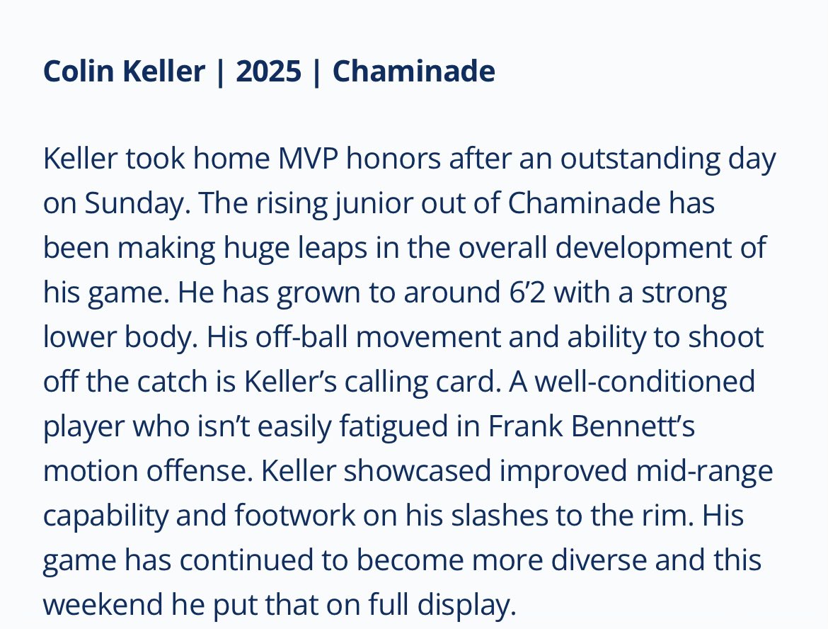 Thank you <a href="/RL_Hoops/">RecruitLook Hoops</a> for the write up over this past weekend in the <a href="/hoopsandbeyond/">Hoops and Beyond</a> summer showcase.

<a href="/CCPBasketball/">Chaminade Basketball</a> <a href="/MPJelite/">Michael Porter Jr. Elite</a>