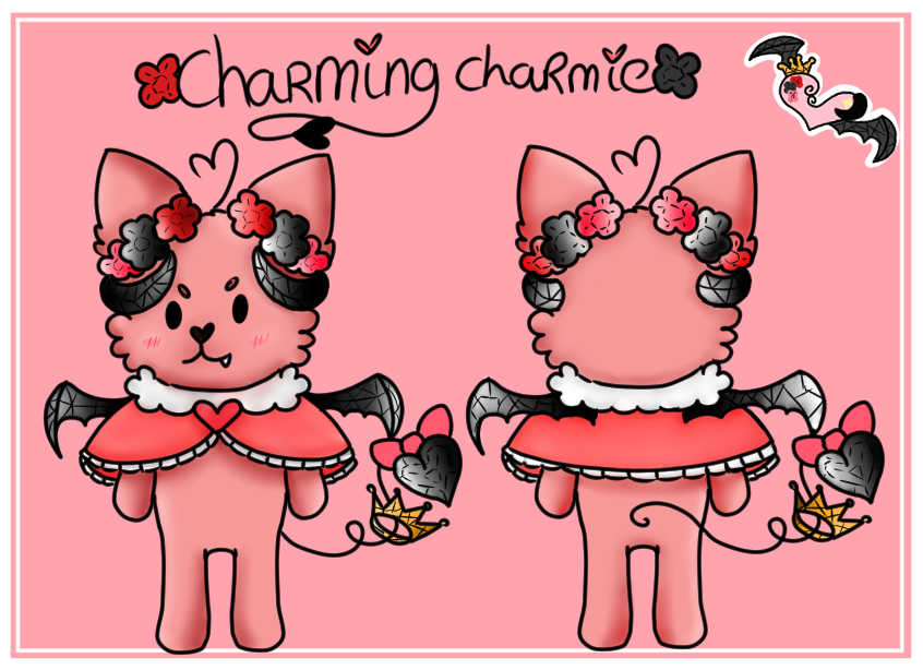 DearDecoraria's tweet photo. This is a character i was really excited to show!~
She my main mascot and I adore her to pieces.

Here some info I made on her!
🦇Name: CharmingCharmie (Charmie for short)
🦇Species: Bat..demon?
🦇 Deco Symbol: Crystal Flower Bands https://t.co/52PGRWqvNS