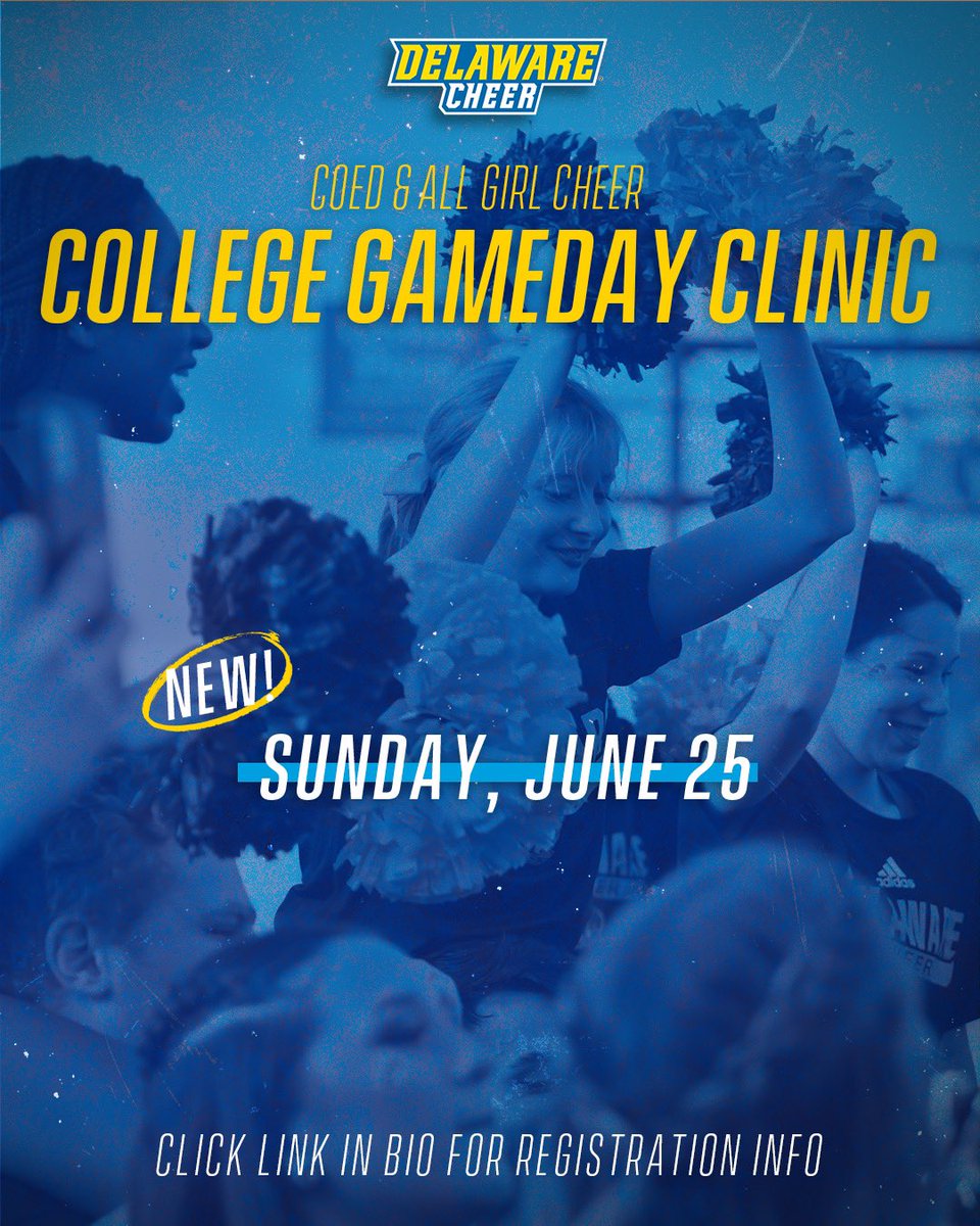 UDBlueHenCheer's tweet photo. 🚨🚨 REGISTRATION IS OPEN 🚨🚨

Check out all the camp and clinic dates we are offering this summer! Registration info in our bio or the link below 💙💛

https://t.co/7liN6M5hKN https://t.co/N4tihFUoB1