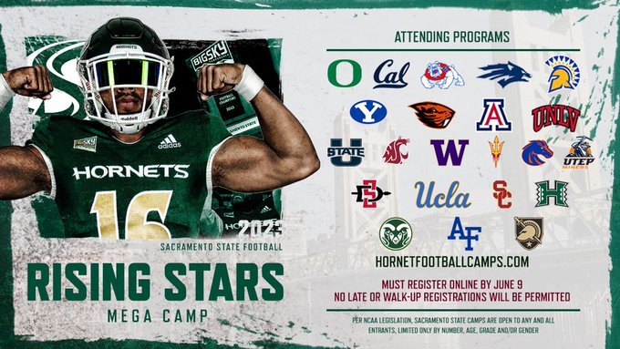 lapan_jeremy's tweet photo. REMINDER: 1 week away from the the biggest camp on the West Coast. Show up, show out, and prove why YOU are a big time D1 Athlete‼️‼️

QUOTE RETWEET this post if you are coming!

NOTE: Registration closes in June 9th.

#StingersUp #CollegeFootball 

https://t.co/oYiXFMviIi https://t.co/uoIOnrJooR