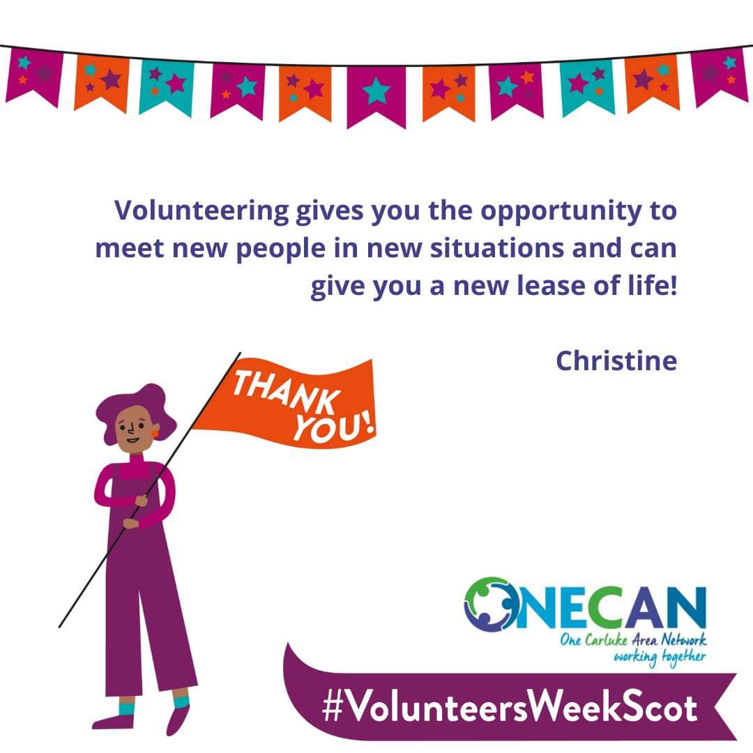 As Volunteers’ Week ends, we’d like to thank our volunteers again for all they do and will continue to recognise and celebrate their contribution throughout the year #VolunteersWeekScot