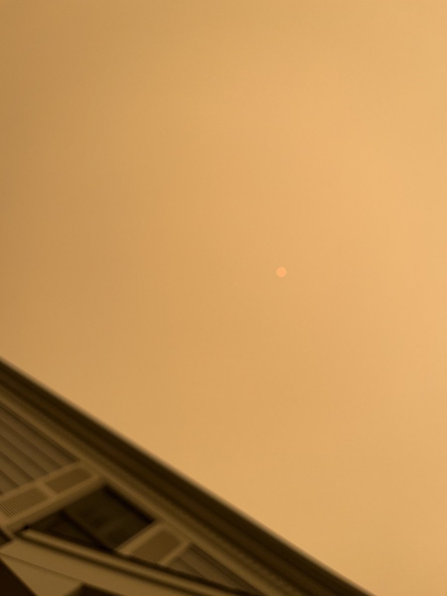 I thought we escaped this when we left Oregon! That is the sun today as seen from NJ due to the Ontario fires.