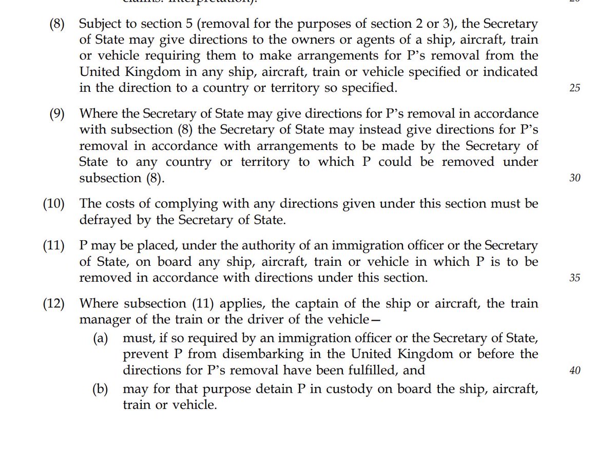 Lords currently debating this astounding provision in the Illegal Migration Bill, giving the Secretary of State powers to effectively force transport staff - anyone from a ship captain to a train conductor - to detain potential deportees. 

A genuinely mad bit of legislation. ~AA
