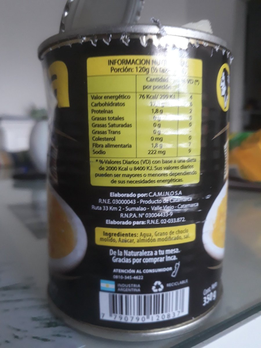 ChewbaccaBalles's tweet photo. A mí me encantaba la marca "inca", de C.A.M.I.N.O. S.A., antes de que sacaran el choclo cremoso enlatado así de malo.

Antes era "GRANOS DE CHOCLO AMARILLO TIPO CREMOSO" y ahora es puré pasado...

Encima no les funciona el teléfono 0810-345-4622 (Ah! Re indignado) https://t.co/gDG7NY2Tyj