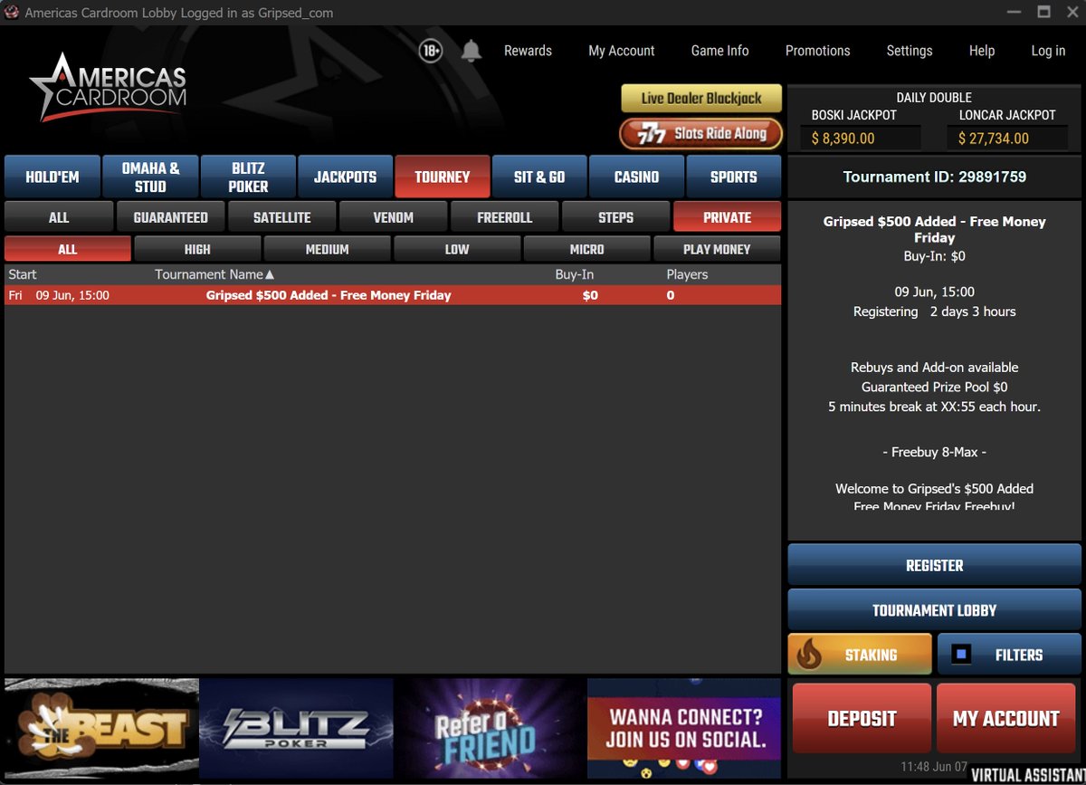 Gripsed's tweet image. 🥳We&apos;ve Got a New Homegame! @ACR_POKER 
🚀$500 Added, Free Entry, $2.50 Rebuy, $5 Addon
📅3pm ET Every Friday, 2 Hours Late Reg!
💸I&apos;m Giving Away $50 to Celebrate! 

To Enter #ACRGiveaway
🥇Retweet &amp;amp; Comment your ACR (2x$10)
🥈Tag 2 Frens (3x$10)
🥉Watch twitch.tv/gripsed