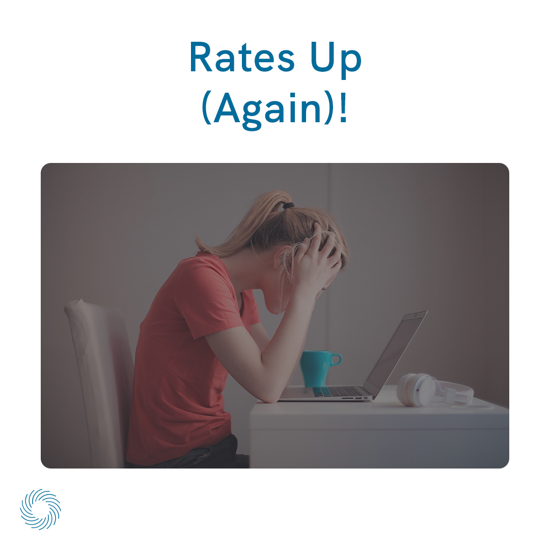 SpinMortgage's tweet photo. Rates Up (Again)!

The Bank of Canada raised rates by 25 bps at today's meeting, which is a direct hit to mortgage holders and the housing market. Why the increase? https://t.co/HElmHTZtMO
