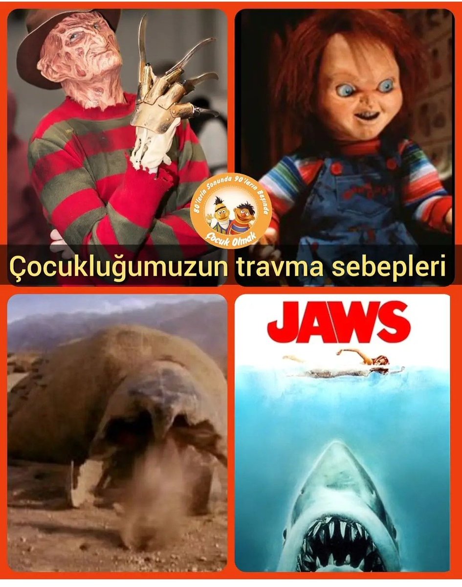 Çocukluk kabusunuz Fredy, Chucky, yeraltı Canavarı, Jaws 😱