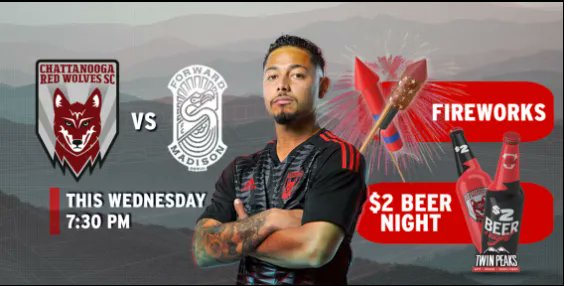 How about a mid-week Red Wolves game? Tickets are at buff.ly/43oNjTR .
.
.
.
#CatoosaConnects #Soccer #Football #EarlyFathersDayGift #Playlocal