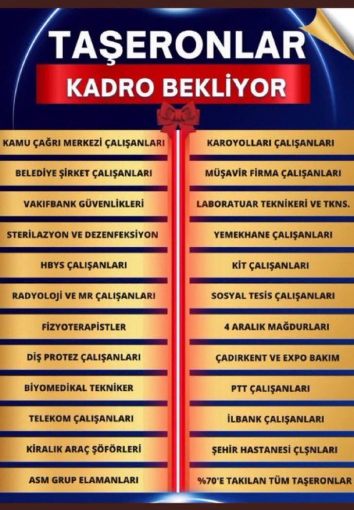 Yeni yasama döneminde
MeclisAçıldı TaşeronaKadro
İlk gündem maddesi olmalı @universitelisci lere statü ve ünvan 696 KHK @4desdurumu tayin
#AsmGrupElemanınaKadro #kit #bit #cagrimerkezi #musavir #yemekhane #pictes #hbys #kiralikaracsoforleri #sosyaltesis çözüm bekliyor