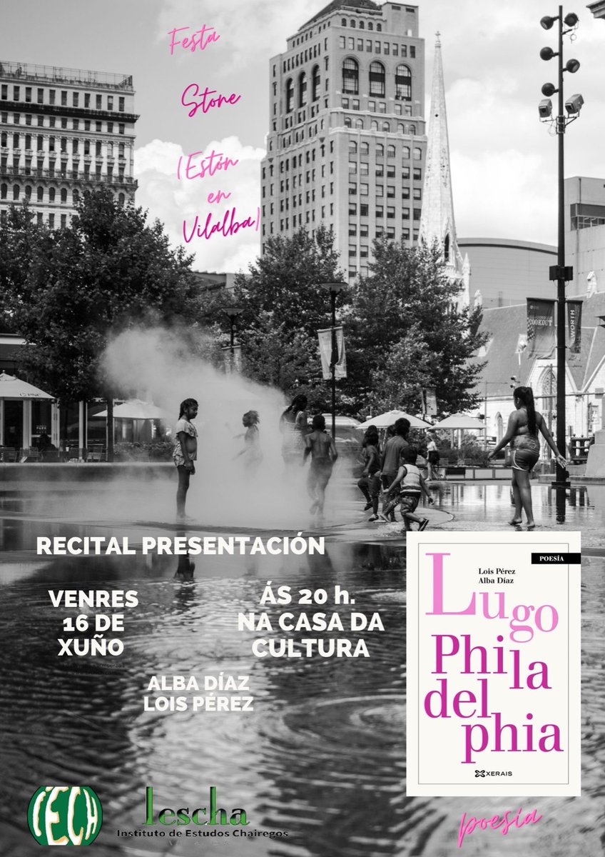 Loisperezdiaz's tweet photo. O venres 16 de xuño ás 20 h. na Casa da Cultura de Vilalba, «Festa Stone (Estón en Vilalba)» co #LugoPhiladelphia de @Xerais , da man do #IESCHA
Poemas, distorsión e humor! Xa se lle nota aos días, babe! https://t.co/ecqtXIyGwl