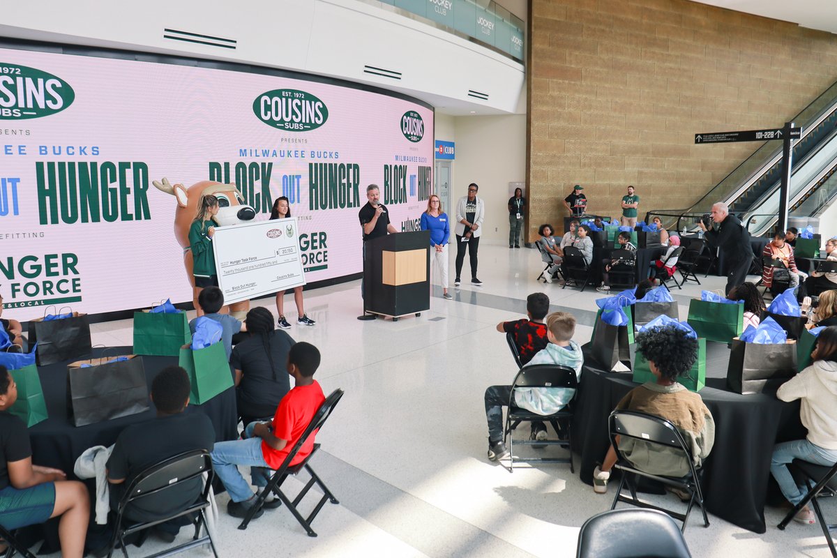 hungertaskforce's tweet photo. For every shot blocked by the @Bucks during the regular season, @cousinssubs donated $50 to Hunger Task Force through the #BlockOutHunger program. As a result of all those blocked shots, Cousin Subs donated a total of $20,150 to provide nutritious foods to hungry families in MKE! https://t.co/rz7y5sqTqP
