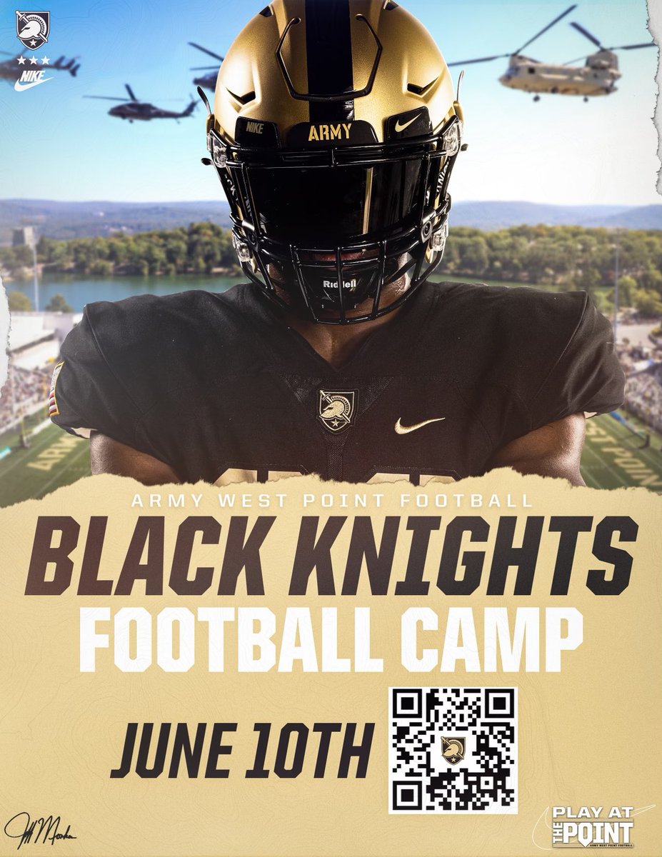 ArmyWP_Football's tweet photo. Only a few days remain until our camp on Saturday! 🏈 

It’s still not to late to register to work with @CoachJeffMonken and the best coaching staff in the 🇺🇸!

🗓️: Saturday, June 10
⏰: 7am (check in) 8am-12pm 
WHO: Rising 11th & 12th graders 

MORE INFO: ⬇️

https://t.co/uSAWACQa7X
