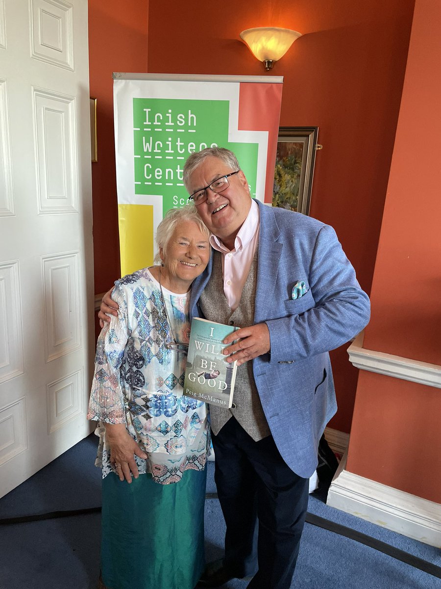 HachetteIre's tweet photo. A big thank you to radio presenter @joeliveline who kindly launched Peig's memoir #IWillBeGood in @IrishWritersCtr this evening https://t.co/99X0NKPrz9