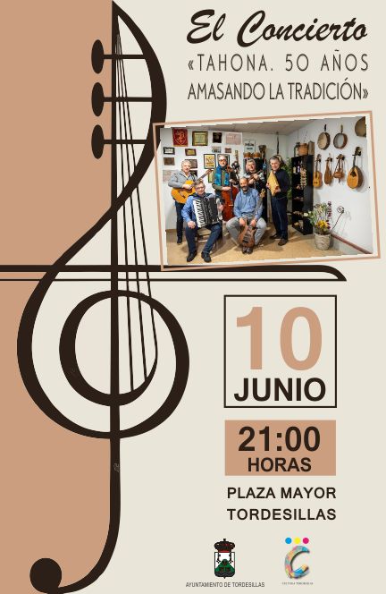 El próximo sábado 10 de Junio, a las 21 horas, TAHONA estará en la Plaza Mayor de TORDESILLAS (Valladolid).

¡OS ESPERAMOS!
