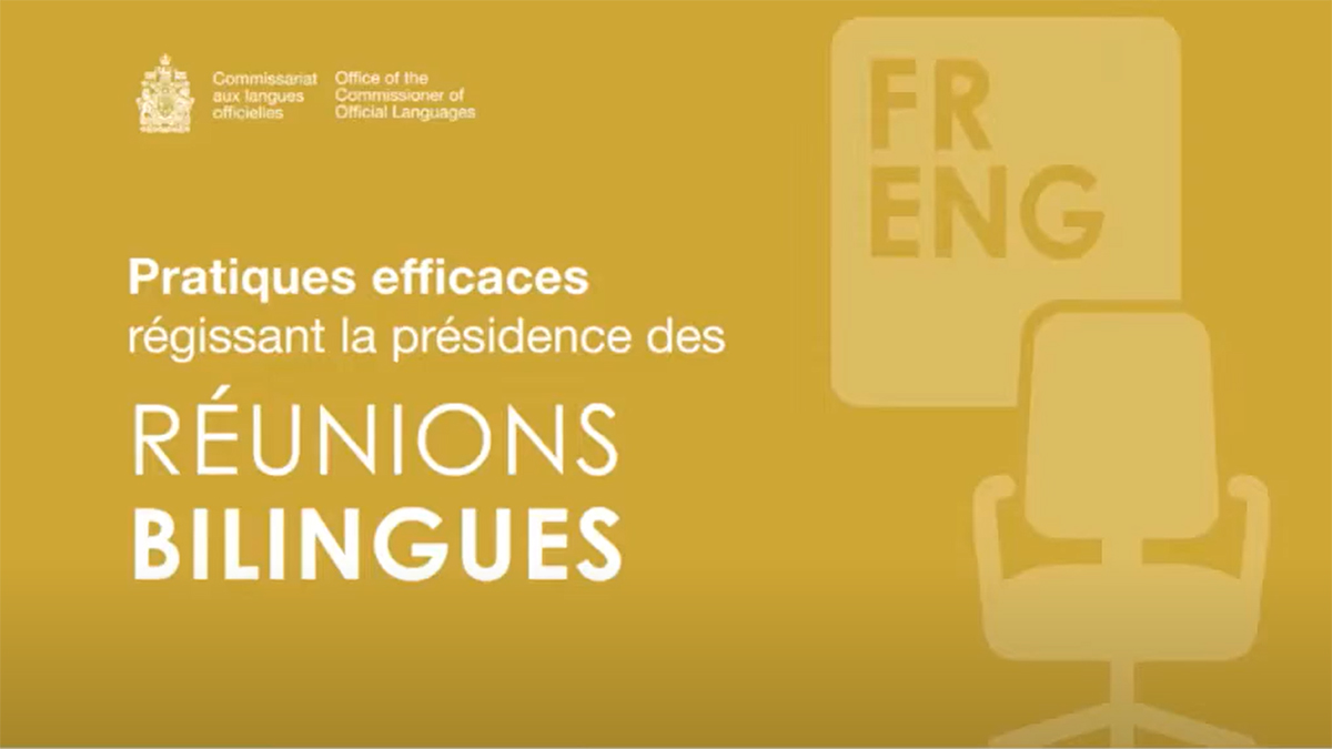 Dans notre nouveau milieu de travail flexible, il est important de promouvoir l'utilisation des deux #LanguesOfficielles. Pour obtenir des conseils sur la façon de présider des réunions hybrides bilingues, regardez cette vidéo (hors réseau) bit.ly/3MjVycw. <a href="/CLOduCanada/">CLO du Canada</a>