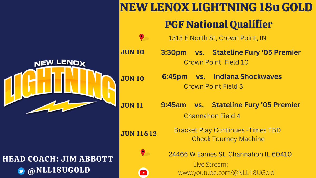 Opening weekend starts in Crown Point, IN for the
<a href="/PGFnetwork/">PGF</a>
National Qualifier. Looking forward to getting back on the fields together! ⚡️