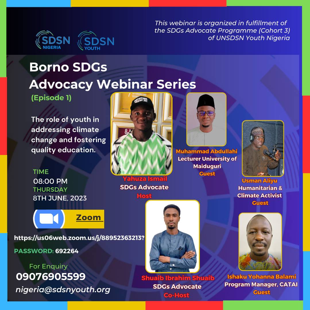 is_shuaib's tweet photo. The SDGs Advocate Programme is designed to train Nigerian youths to champion and promote SDGs across the nation. As part of the training, the SDGs Advocacy Webinar is organized to provide an opportunity for participants to learn more about the SDGs, their importance, and the role https://t.co/vxtYZGaOpI