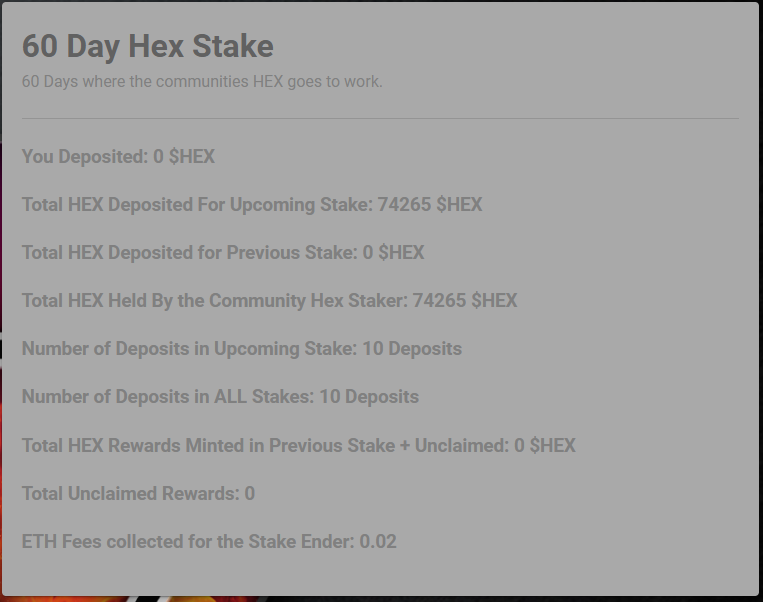 GiftIt5's tweet photo. The https://t.co/W5oDmL571G HEX community staker now has 94k eHEX and 74k pHEX deposited. The first stake begins when 1 million is deposited.
#WAATCA holders, #PLSB lockers and #PLSD stakers receive yield from this stake so they are going to want it to begin as soon as possible https://t.co/OqXSXYoxyH