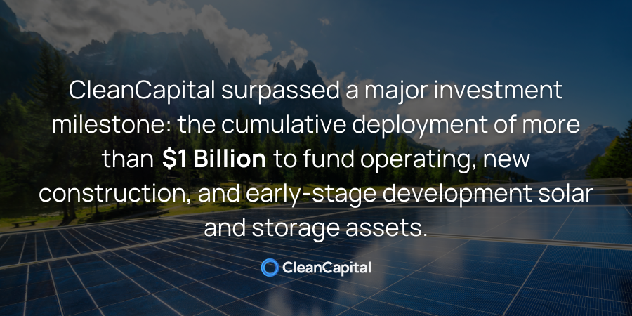 Today, @CleanCapital_ announced the commitment of up to $500M from @ManulifeIM. Plus, we have surpassed deploying over $1B in capital into the #cleanenergytransition. cleancapital.com/resources/clea…