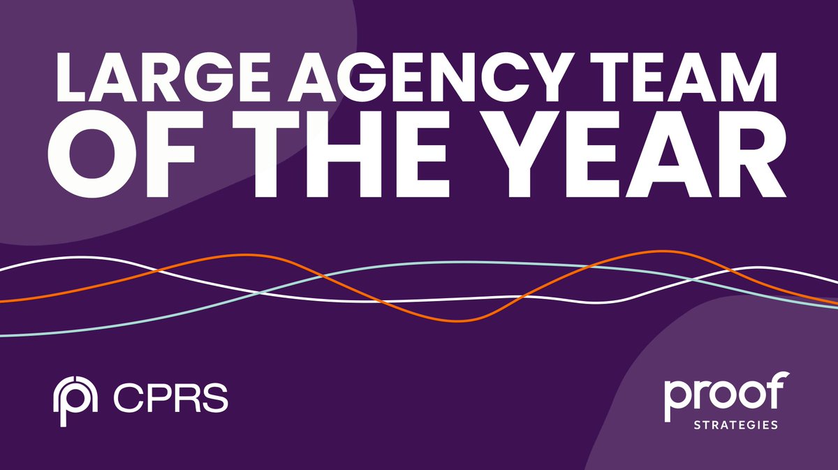 We're proud to announce that we have been named large agency team of the year by @CPRSNational! In addition to this great honour, our team also received three CPRS Awards of Excellence for outstanding client work with @NGen_Canada and @redcrosscanada.