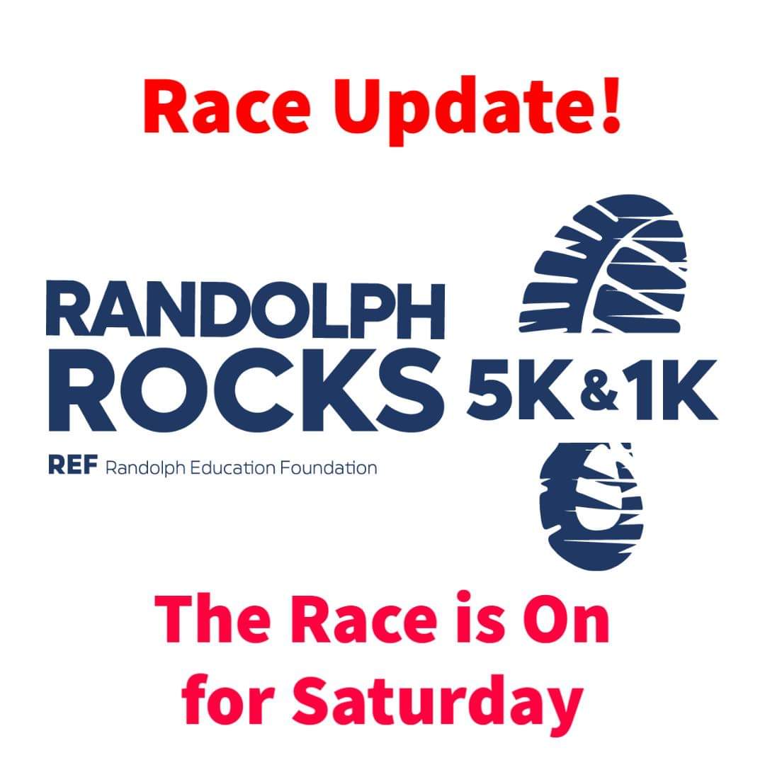 REFinfo's tweet image. As of now, the Randolph Rocks 5K &amp;amp; 1K is ON!!

The air quality is predicted to be better by Saturday. 

If there is a change, we will update you as soon as possible. Stay tuned to all of our social media. 

Thank you!