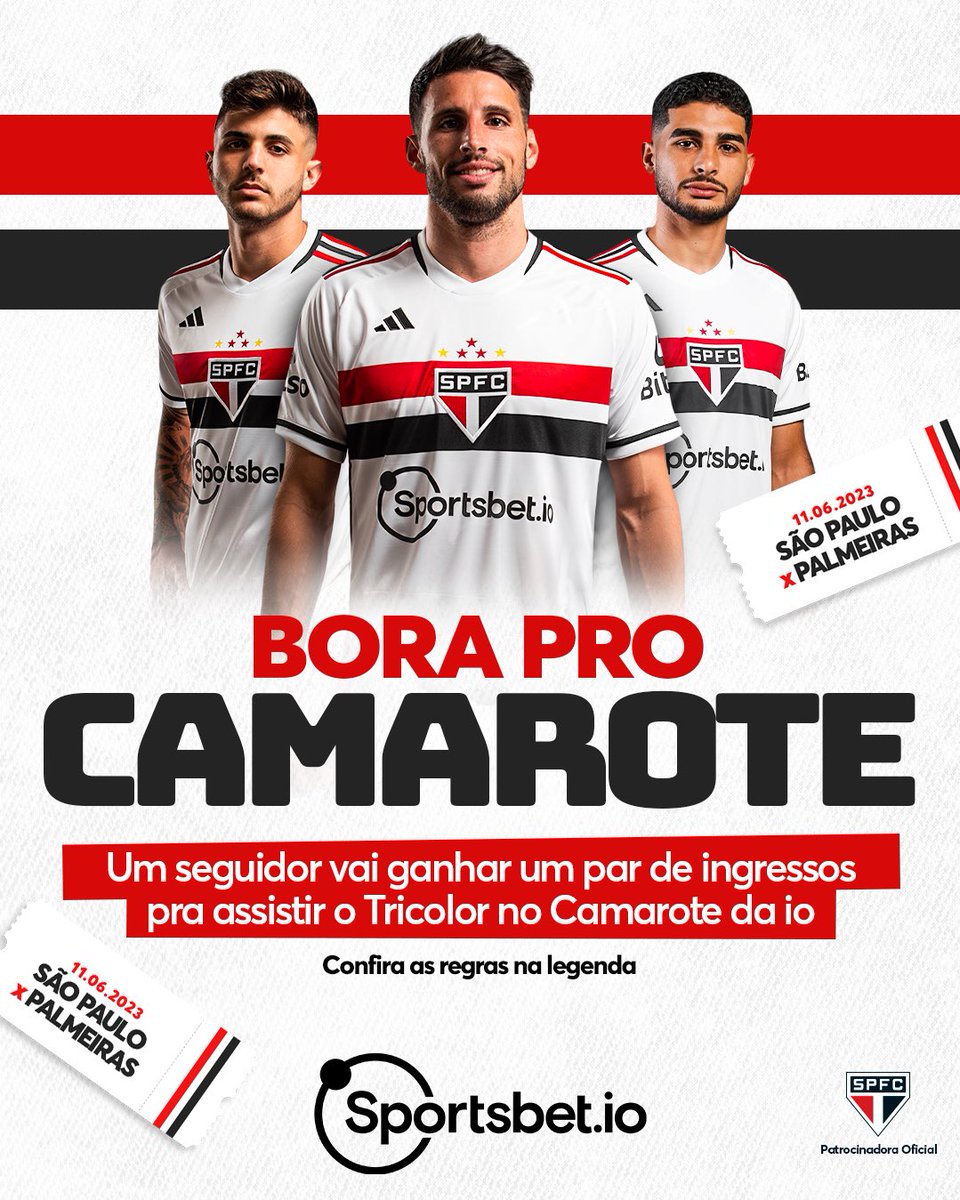 Bora assistir o Tricolor no clássico contra o Palmeiras no domingo no CAMAROTE da io? 🏟

É ISSO MESMO QUE VOCÊ LEU!

A <a href="/sportsbetiobr/">Dicas de Apostas</a> vai presentear um seguidor com um par de ingressos para o nosso camarote 😱😱

Quer saber como participar? Se liga nas regras ⤵️⤵️⤵️

1️⃣Seguir