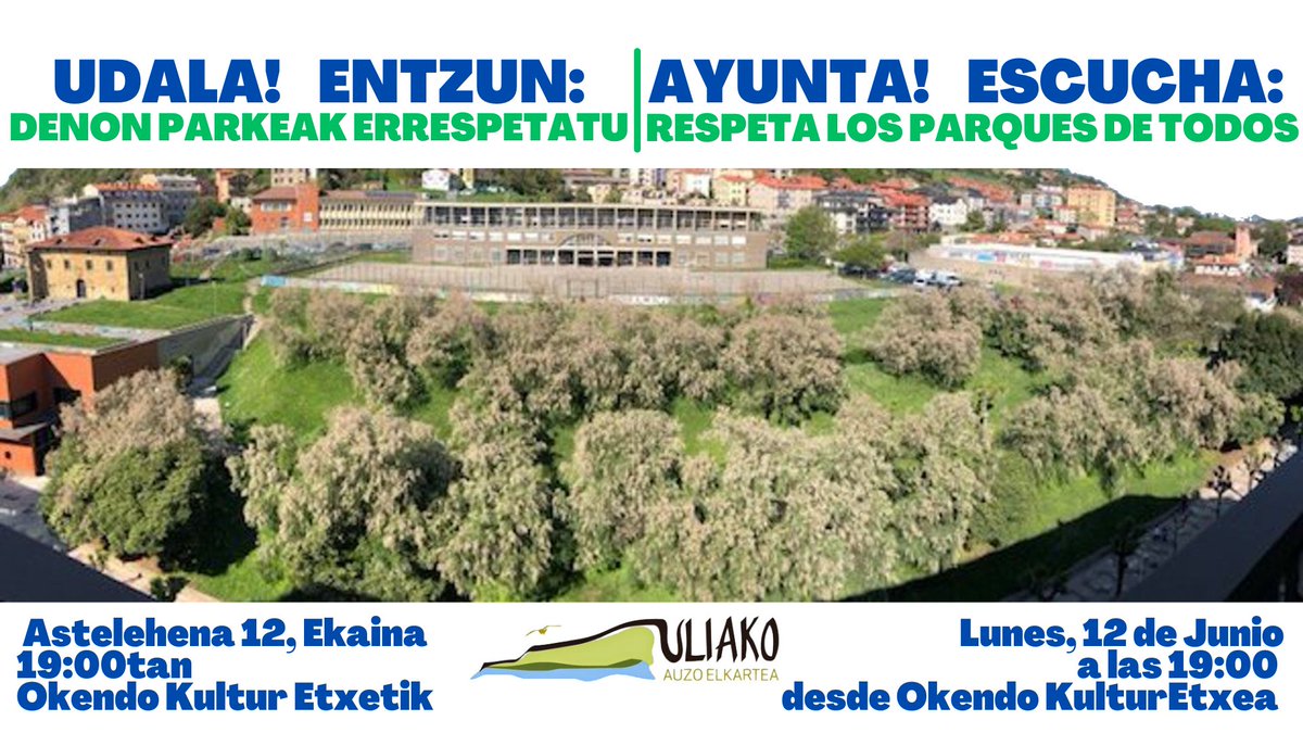SinaduraBAT's tweet image. #Manteo eta #Zemoria DENON PARKEAK! Espazio inklusiboa, etxebizitza justuak, kultura integratua eta herritarren partaidetza.
Gure parkeak errespetatzeko eskatzen diogu
@DonostiakoUdala
#ParquesDeTODOS #DENONparkeak #Manteo
🗓️06/12/2023
🕖19:00
📍Okendo Kultur Etxea