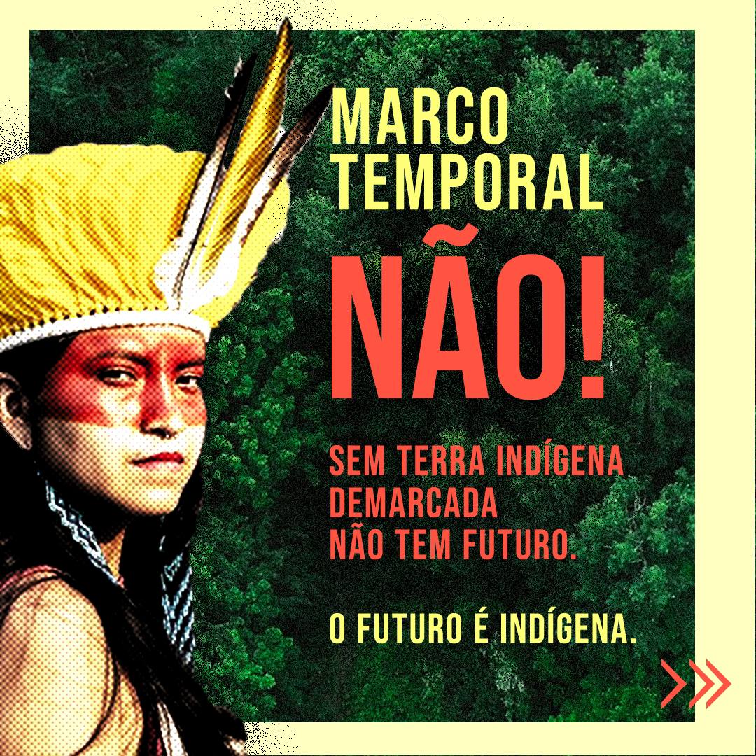 Latifundiários intoxicados pelo uso de veneno, pelo desmatamento, pela violência das invasões. Mas vamos continuar resistindo, com as força dos ancestrais, porque nossa história não começa em 1988 e nós sempre estivemos aqui.  #MarcoTemporalNÃO