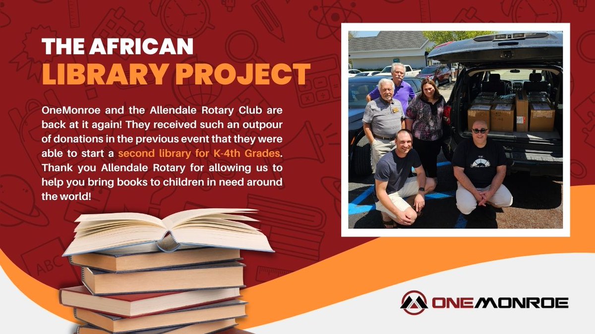 MonroeEngineer's tweet image. You may have seen our Walker branch a couple of months back working with The Rotary Club of Allendale to ship 1,000 books to Africa to help start a new library. Well, the outpouring of books was so large, they had enough to start a SECOND library! 
#donation #libraryproject